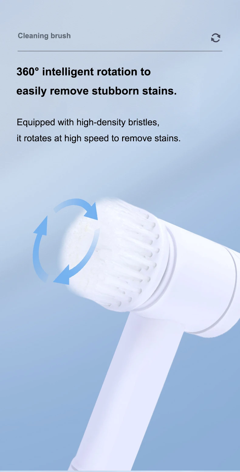 Electric Cleaning Brush Bathroom Scrub Kitchen Cleaning Tool Usb 5 In 1