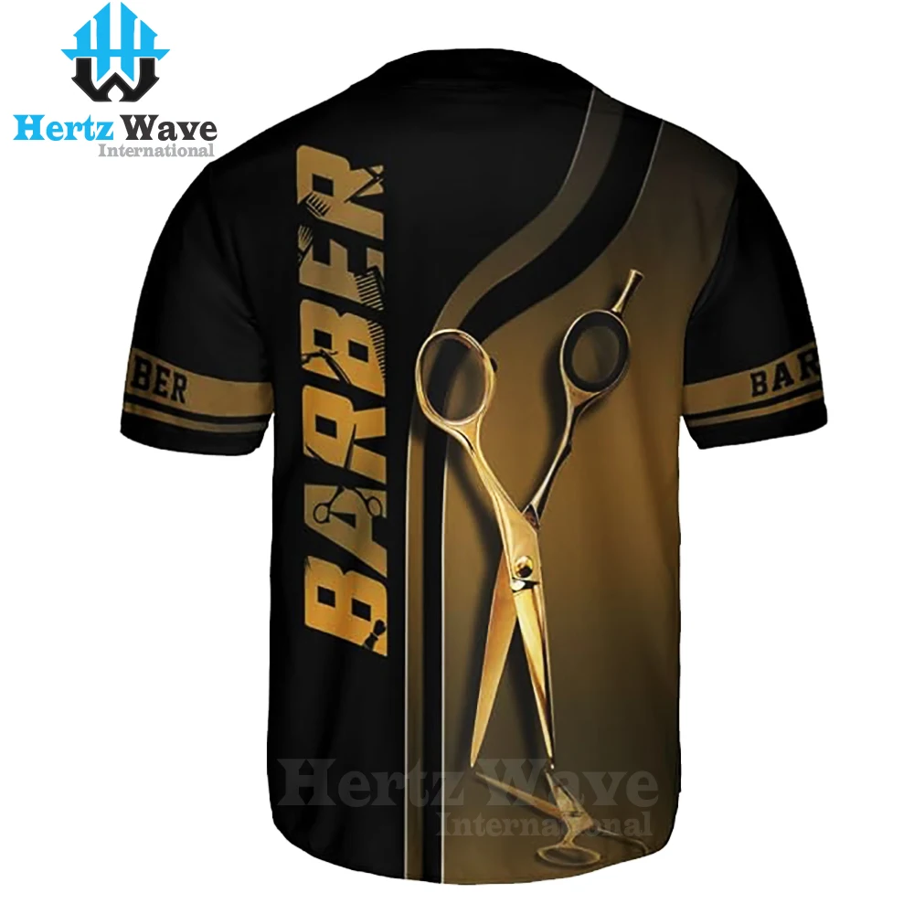 Custom Made Barber Smock Personalized Name Barber Shop Baseball Jersey