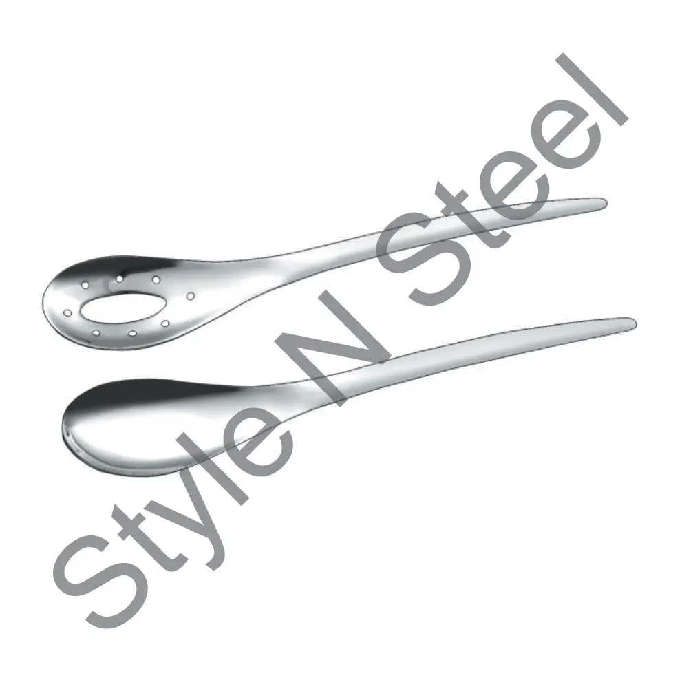 Безопасная столовая посуда, сервис для салата, 2 шт., сервис для салата серебристого цвета, оптовая продажа, сервис для салата из нержавеющей стали