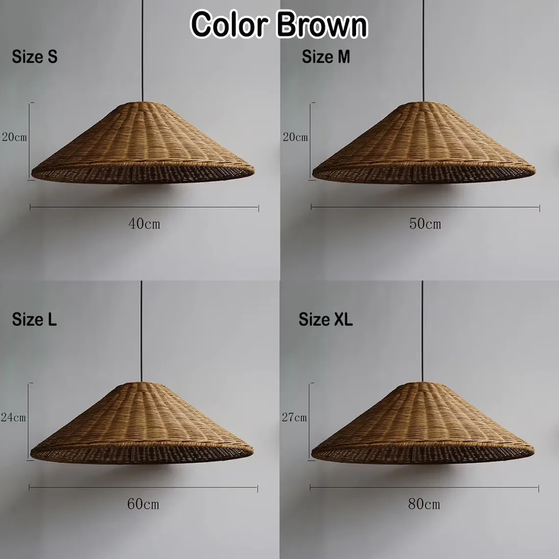 Vintage Rattan Lampshade Farmhouse Minimalist Rattan Pendant Light