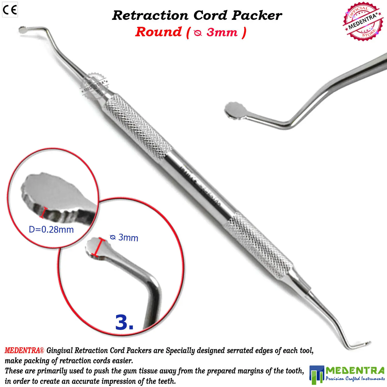 Retraction Cord Packers Atraumatic Placement Packing Gingival