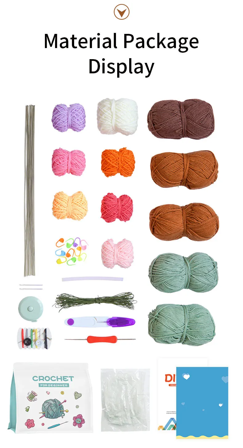 Wholesale Diy Kit Crochet Knitting Flowers Material Package Crochet Kit ...