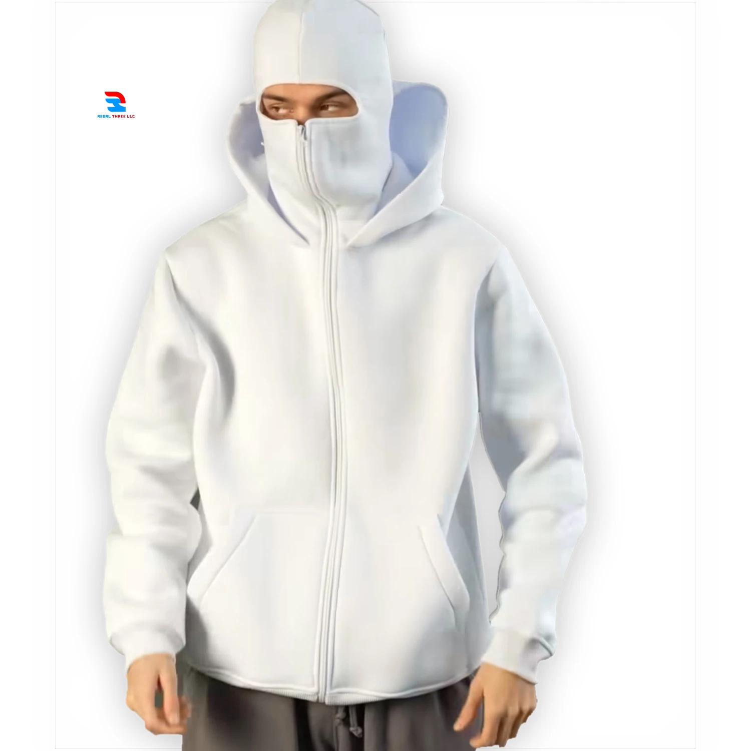 Men's Oversized Full Face Hoodies - High Quality Ninja Zipper Hoodie
