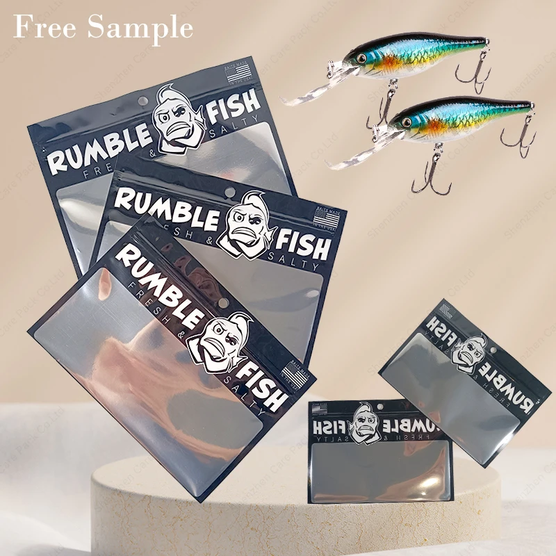 Fish Lure Bag Hermetic Bag for Fishing Lures Soft Worm Fish Hook Packaging  Bag With Hanging Hole