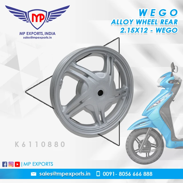 Tvs wego rear alloy sales wheel price