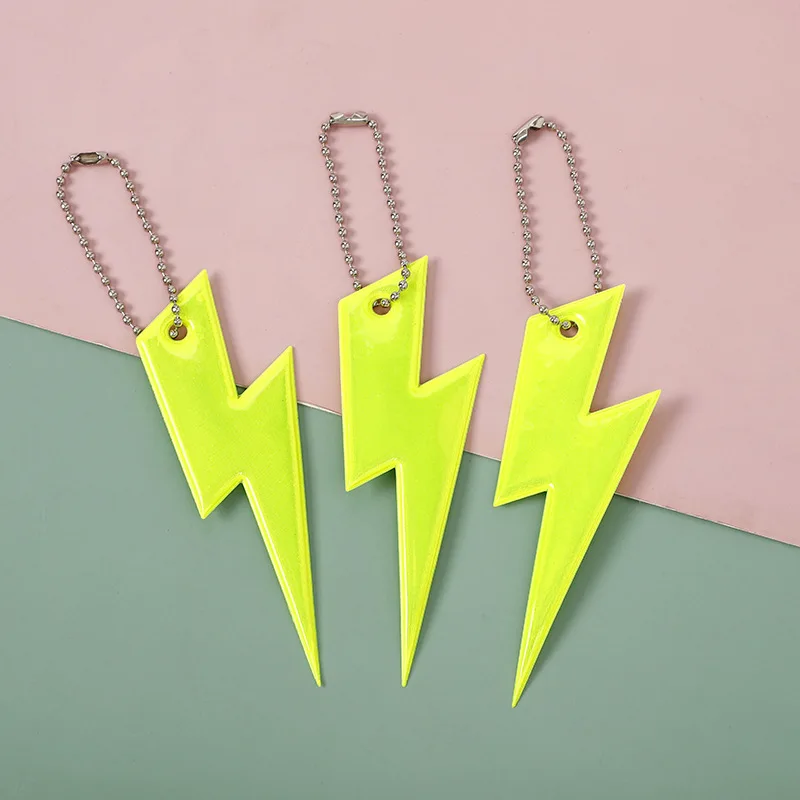 Colorful Children's Lightning Shape Reflective Keychain