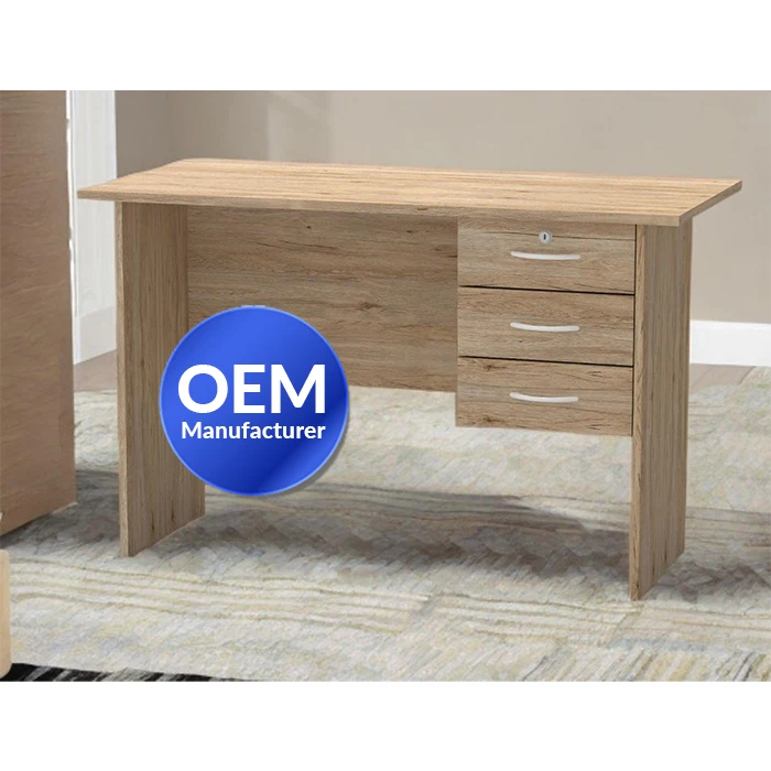 Executive Office Desk Contemporary Design Wooden Panel Study Table with Drawers and Bookshelf for Hotel Kids Customized Colors