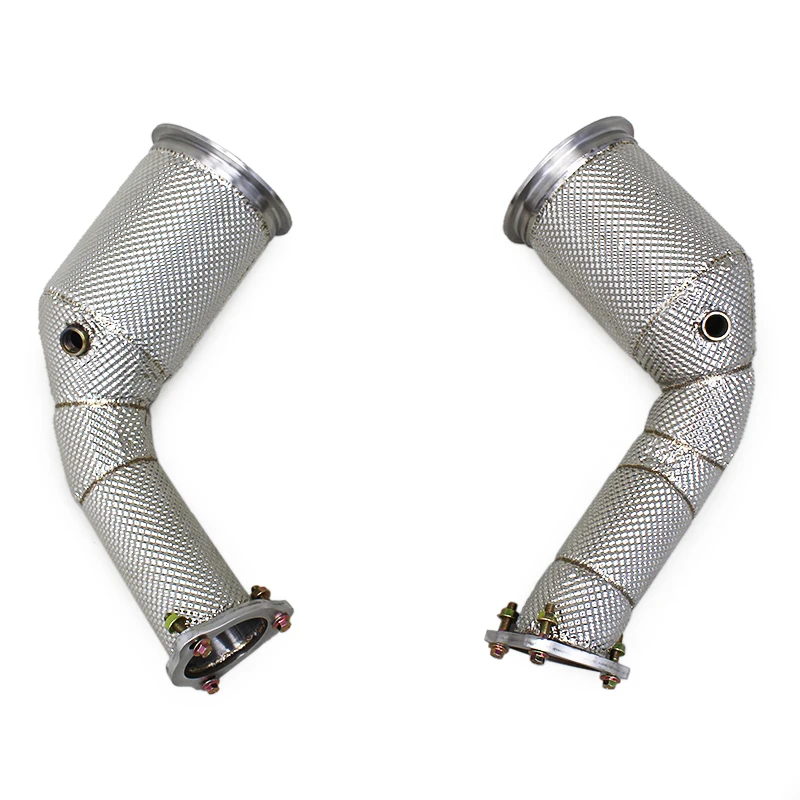 Heatshield Downpipe For Audi RS4 RS5 2.9T 2019-2024 Stainless Steel Free Flow Exhaust Pipe Car