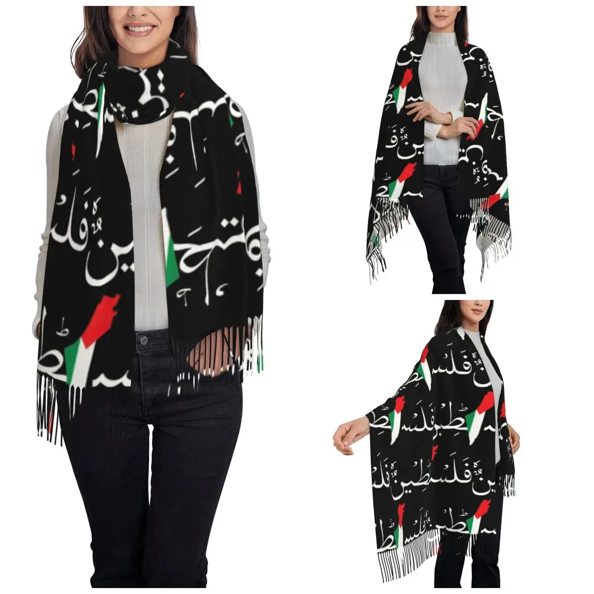 Palestine Shawl Keffiyeh Traditional Pashminas Tassel Scarves Reversible Palestine Shawl Buy