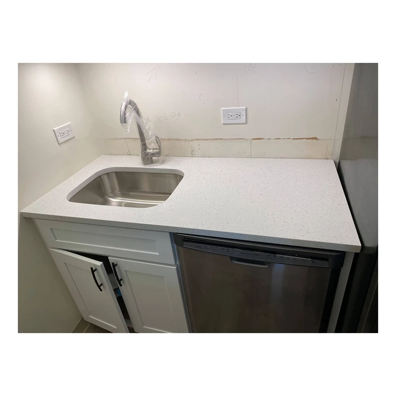 Kitchen Crystal Shell White Quartz Countertop