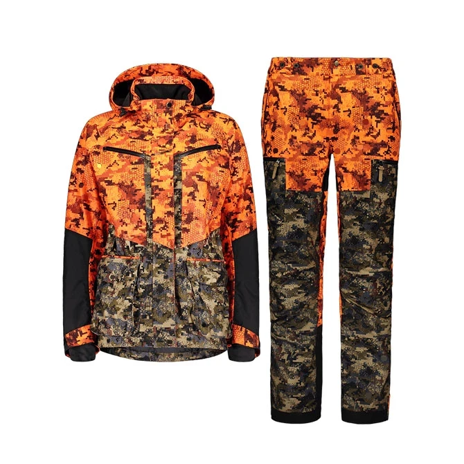 Breathable 2024 Customized Orange Hunting Clothes Waterproof Men's Breathable Camouflage Duck Hunting Suit