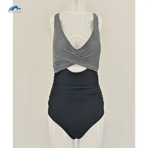 Custom logo 2026 New One-piece Sexy Swim Suit Multi-colored Bikini for Women Solid Color Swimsuit