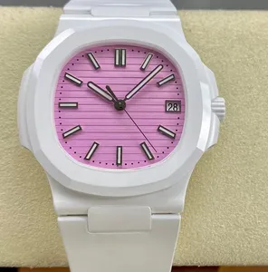 2026 New High-quality White Ceramic Rubber Strap Couple Mechanical Watch Sweet Dial Date Display Waterproof Stylish Casual Watch