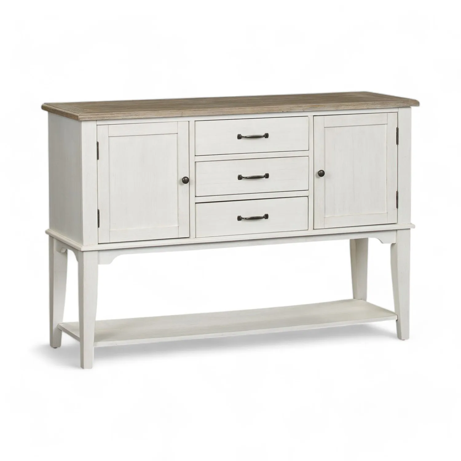 Nordic Style Whitewash Dining Room Sideboard Storage Cabinet Wood American Free Standing Buffet for Kitchen Home Furniture