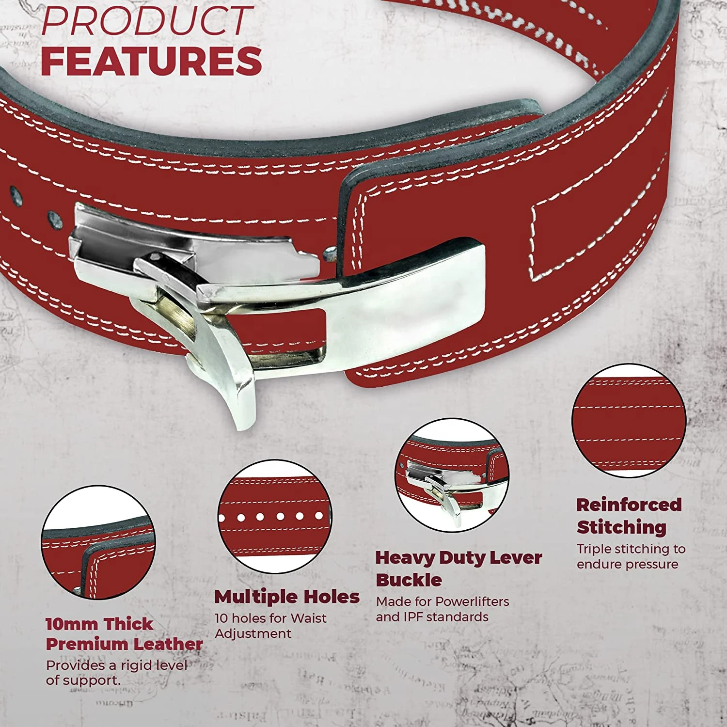 2024 Lever Weight Lifting Leather Belt 10mm Powerlifting Gym Belts