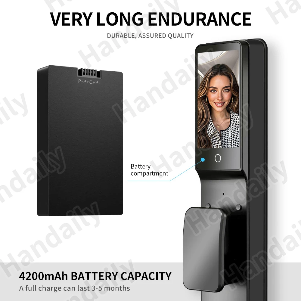 High SecurityTuya Smart Door Lock Palm Face Recognition Cerradura Inteligente Waterproof Digital Lock for Israel 6068/85 Mortise W10