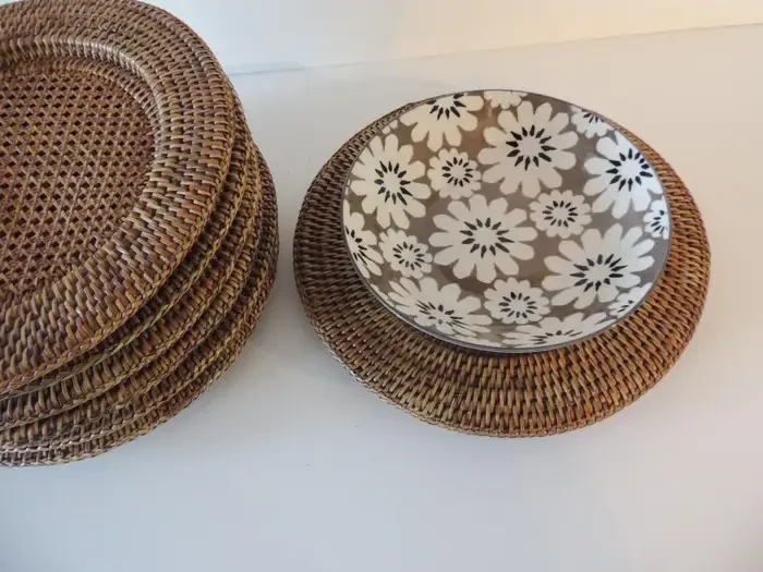Cheap Wicker Rattan Plate Chargers Placemat Coasters For Tableware