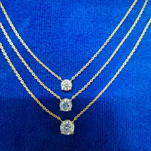 Real Diamonds Set Free Bare Diamonds Necklace, 18k Gold Diamond Charms Necklace, Diamond Station Necklace, "Dance Me" Collection