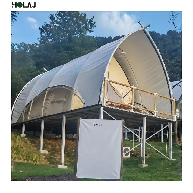 Camping Safari Resort Tents Rectangular Design Four-Season Waterproof Canvas PVC for Restaurant Tent Setup Desert Glamping Hotel