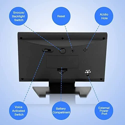 Colorful Backlight Digital Alarm Clock Weather Forecast Station Alarm Clock with Date/Temperature/Humidity/Snooze Display