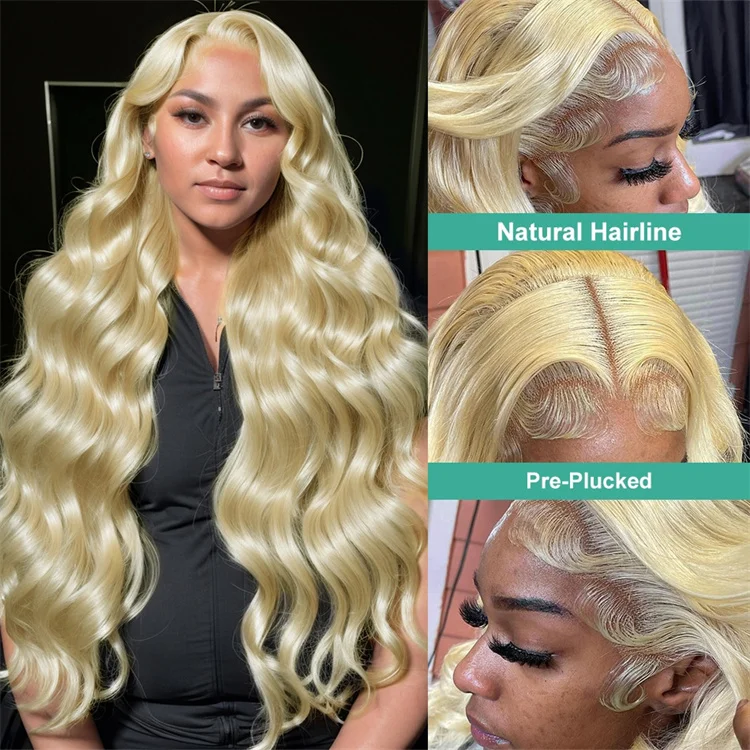 180% Density Raw Virgin Brazilian Peruvian Hair 13x6 613 Blonde Body ...