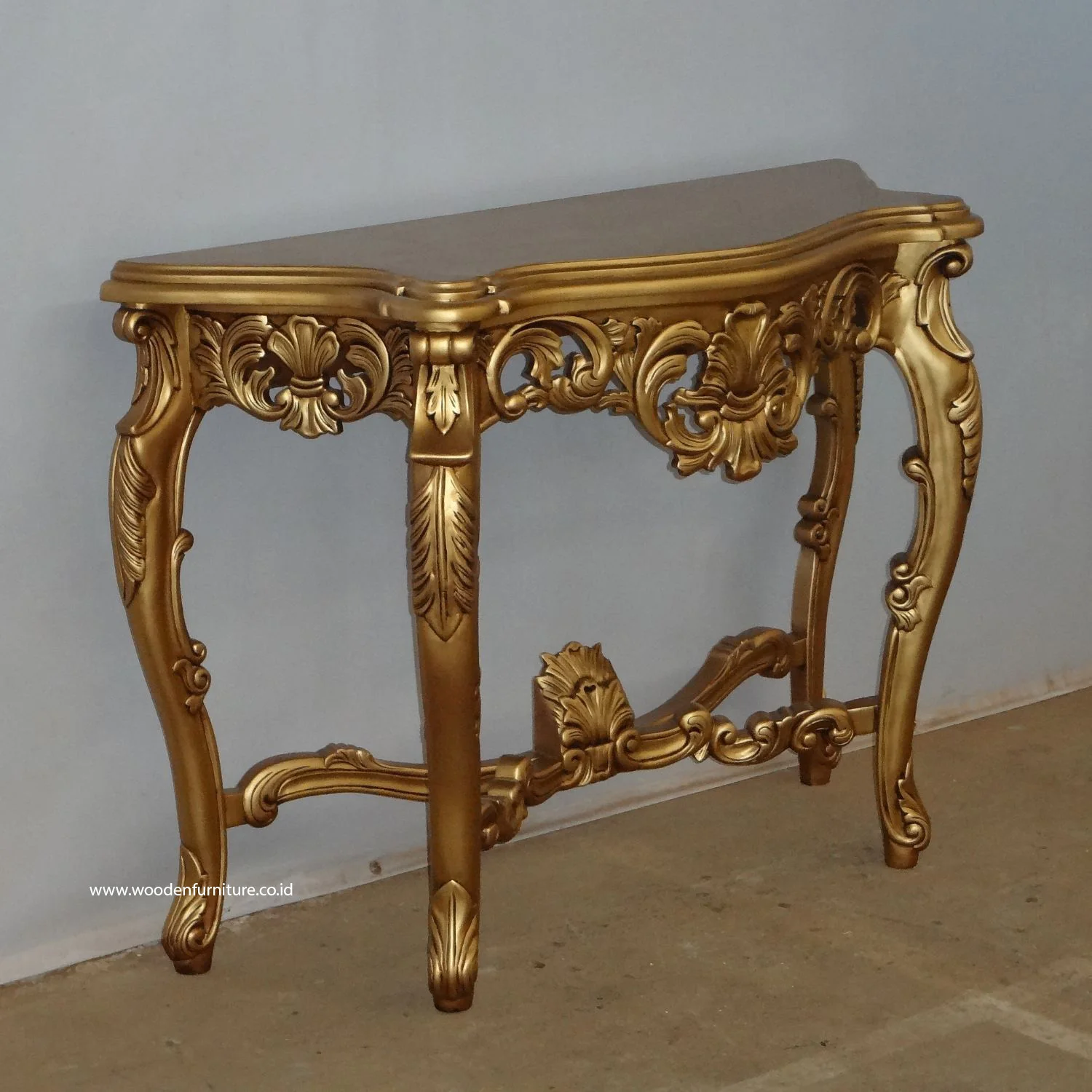 Golden Wooden Hall Table Antique Reproduction Console Table Made In