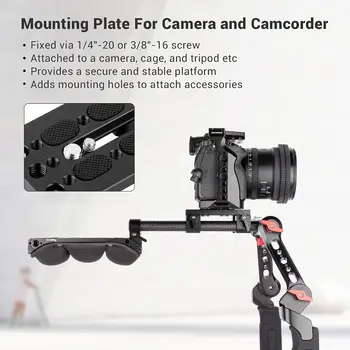 SmallRig Base Plate, Camera Baseplate with 15mm Rod Clamps, Tripod Mounting Plate for DSLR Camera Video Camera - 1775 detail image