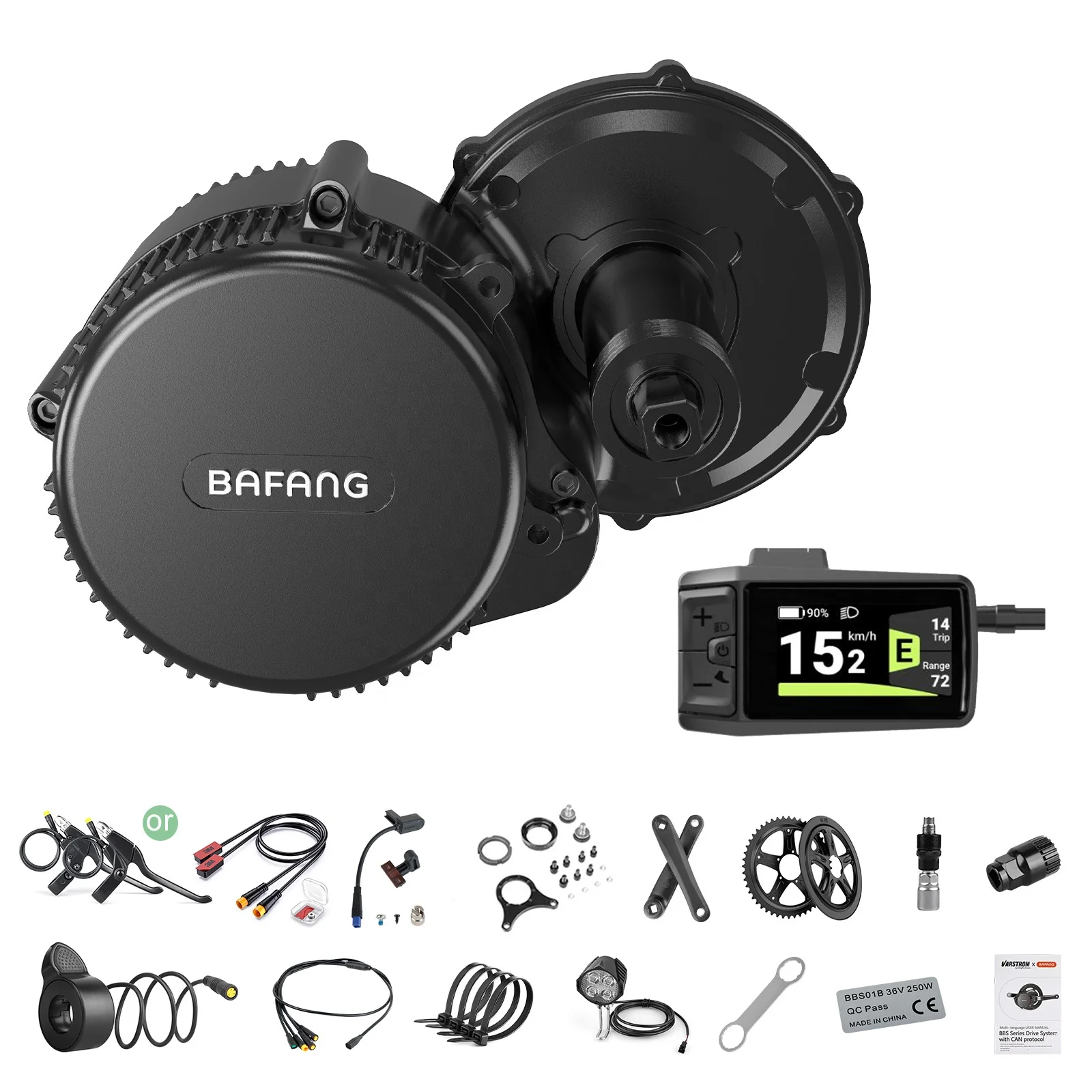 Bafang BBSHD 48V/52V 1000W中型ドライブモーターキットとLCDディスプレイ
