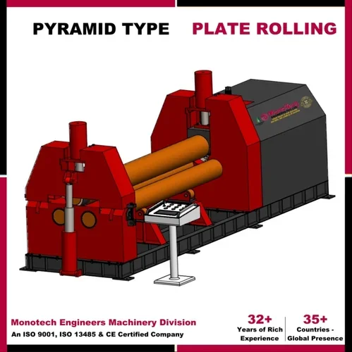 3 Cone Rolling Machine, Max Force or Load: 90-120 Ton, Semi-Automatic Hydraulic Plate Steel Sheet Bending Rolling Machine
