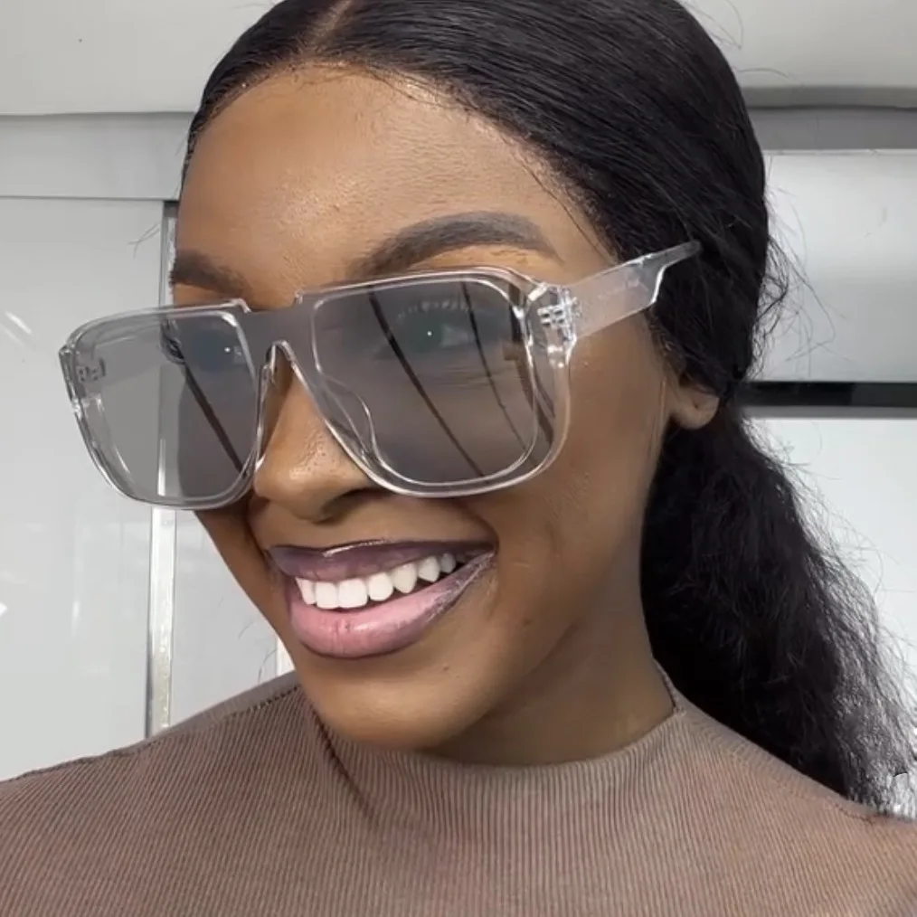 Big Mirror Sunglasses 2025 Retro Men Flat Top Big Frame Sun