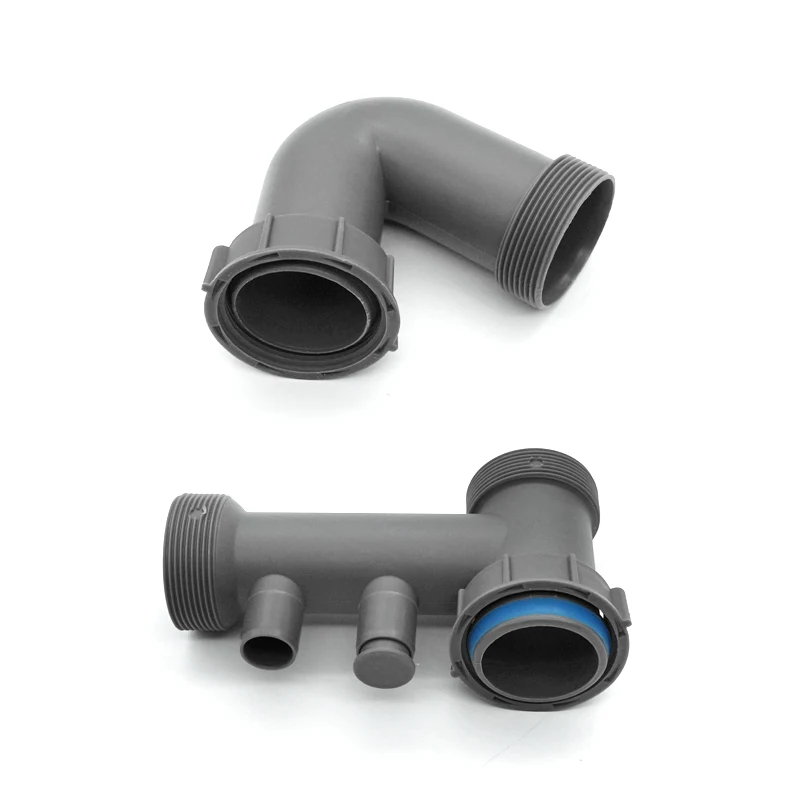 product factory hot sale double bowl kitchen sink drain hose drainage pp waste pipe for double sink with overflow pipe dishwasher pipe-4