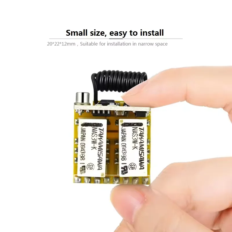 DC12V 2CH  Delay MINI RF Remote Controller Switch Set Transmitter and Receiver Led Light 433 MHz Remote Control
