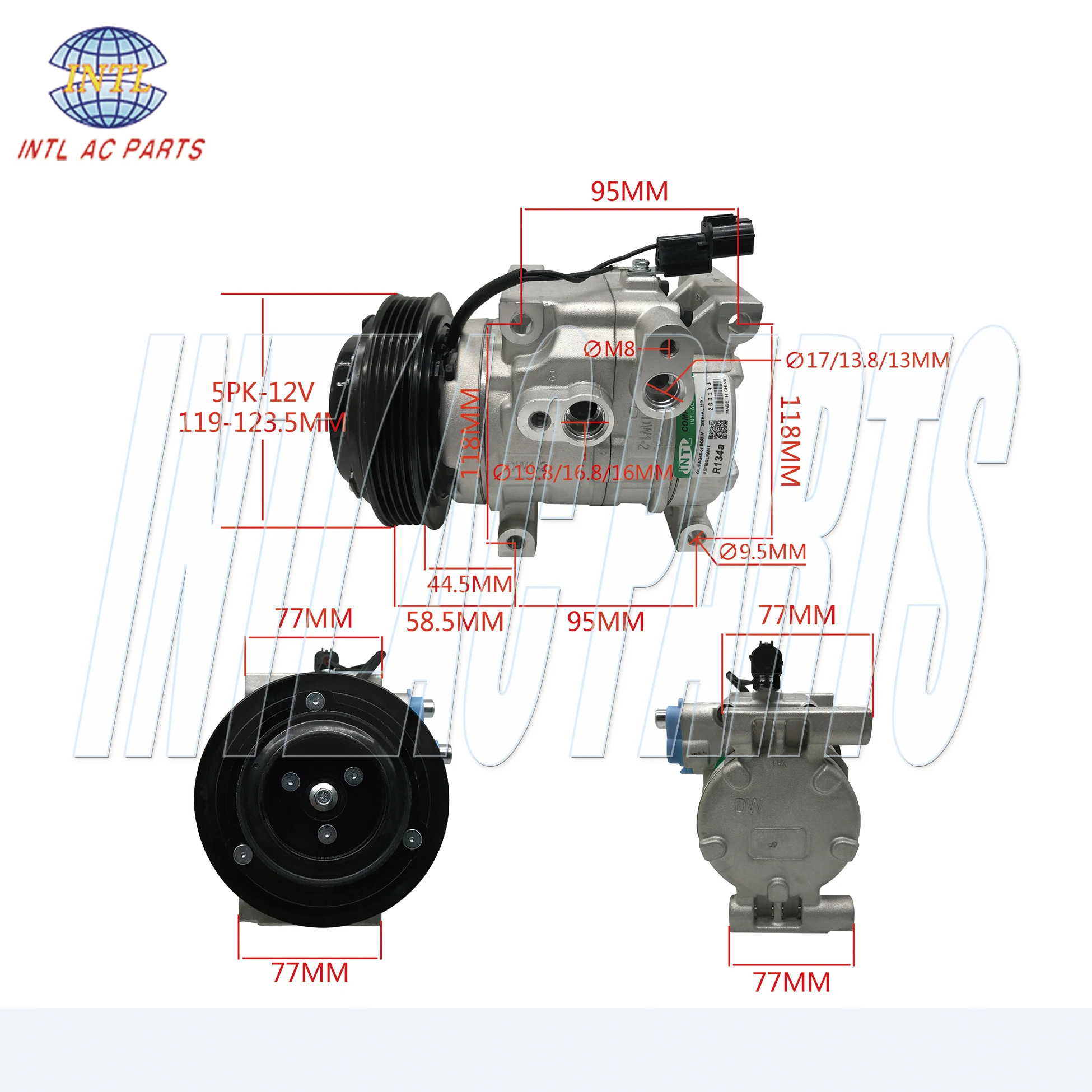 AC 2004 Honda Civic Hybrid 1.3L A/C Compressor and Clutch (GG552)