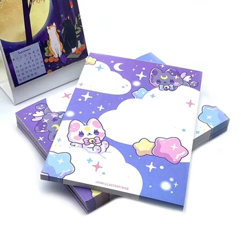 Custom Factory Direct Sale Purple Series Cartoon Sticky Memo Pad Environmentally Friendly Reusable Sticky Notes Set