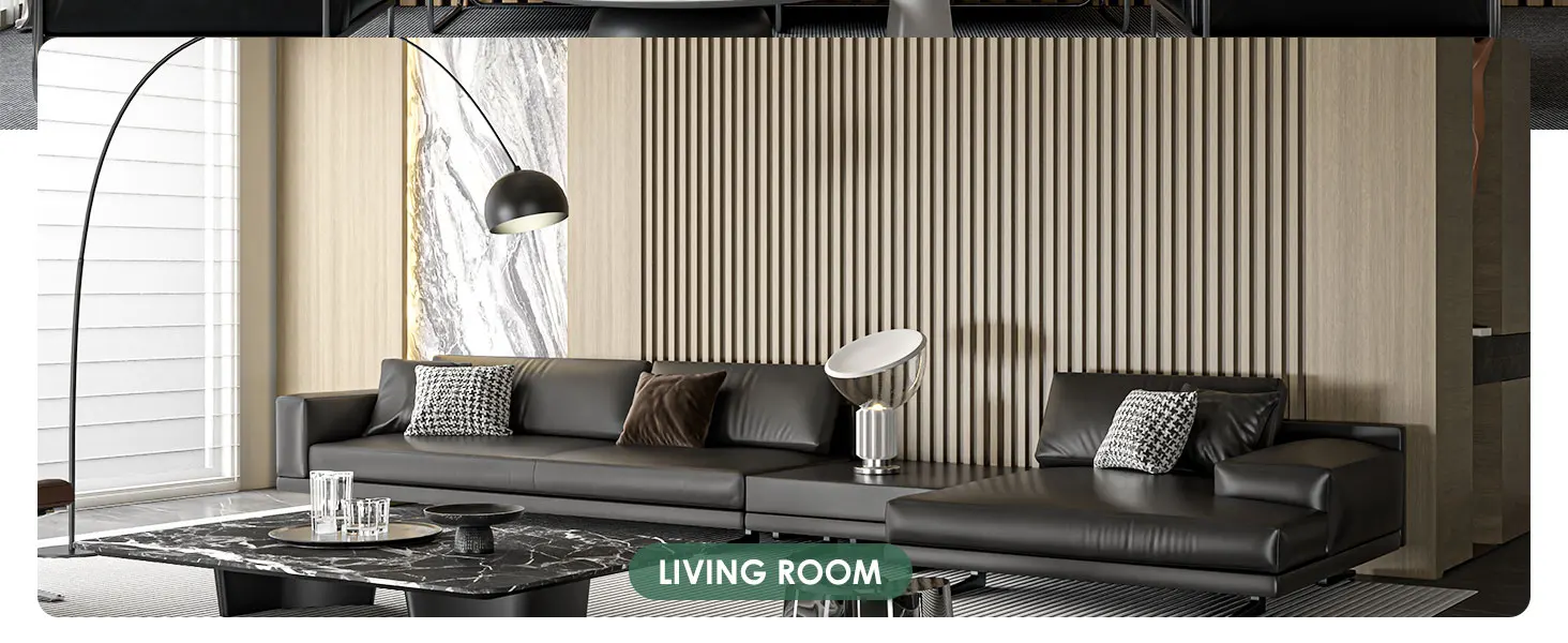 Modern Design Light Brown Wood Slat Acoustic Wall Panels for Living Room Hotel Apartment Hospital School details