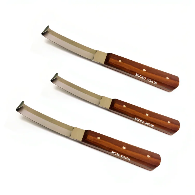 Premium Wooden Handle Double Edge Farrier Hoof Knife Straight With ...