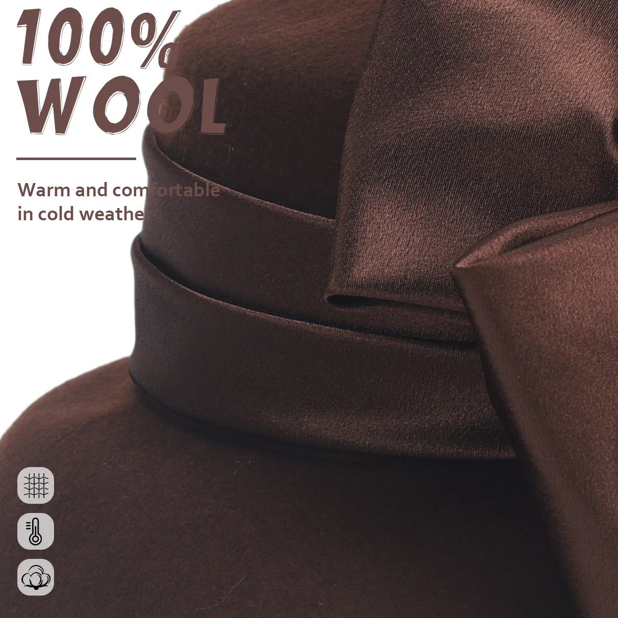 Chapeau Laine Rétro Chapeau Cloche Laine 100% DongBao - Style Rétro Années 20 Taille Unique 56-58cm Chapeau Seau Hiver