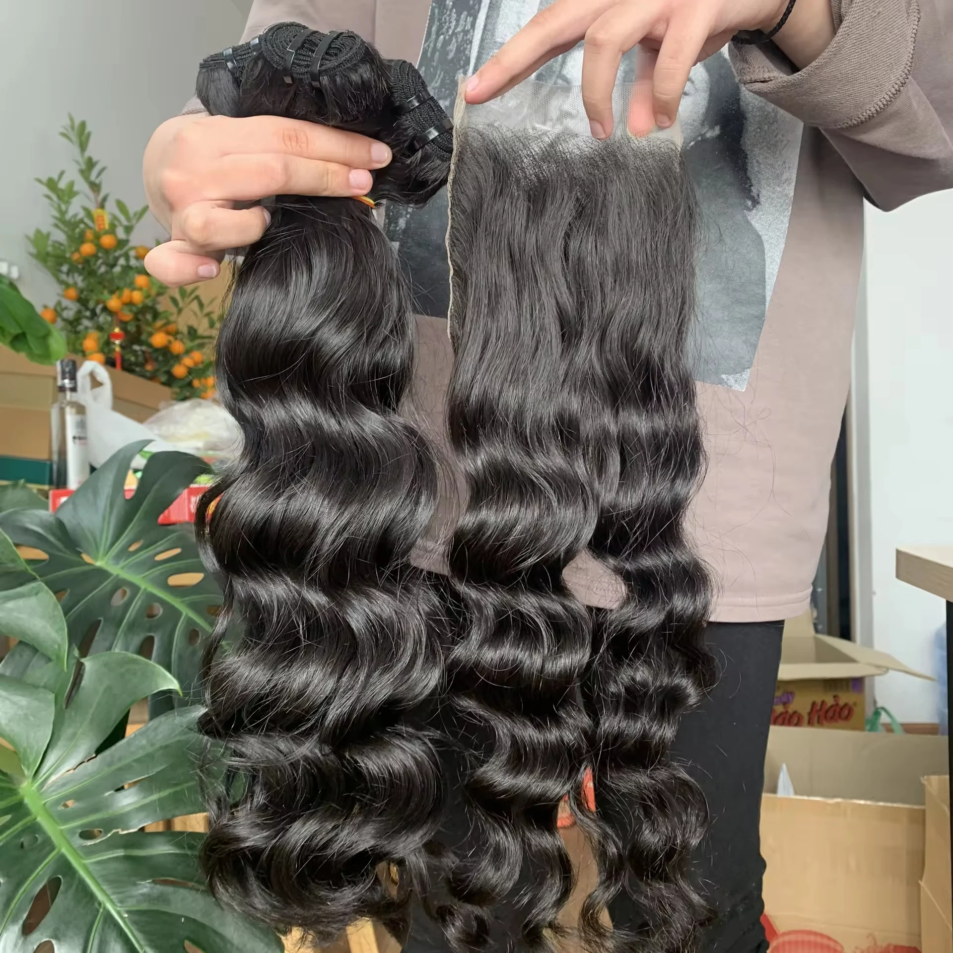 Big Deal on 16-28 Inch Wavy Raw Human Hair Weave Bundles 