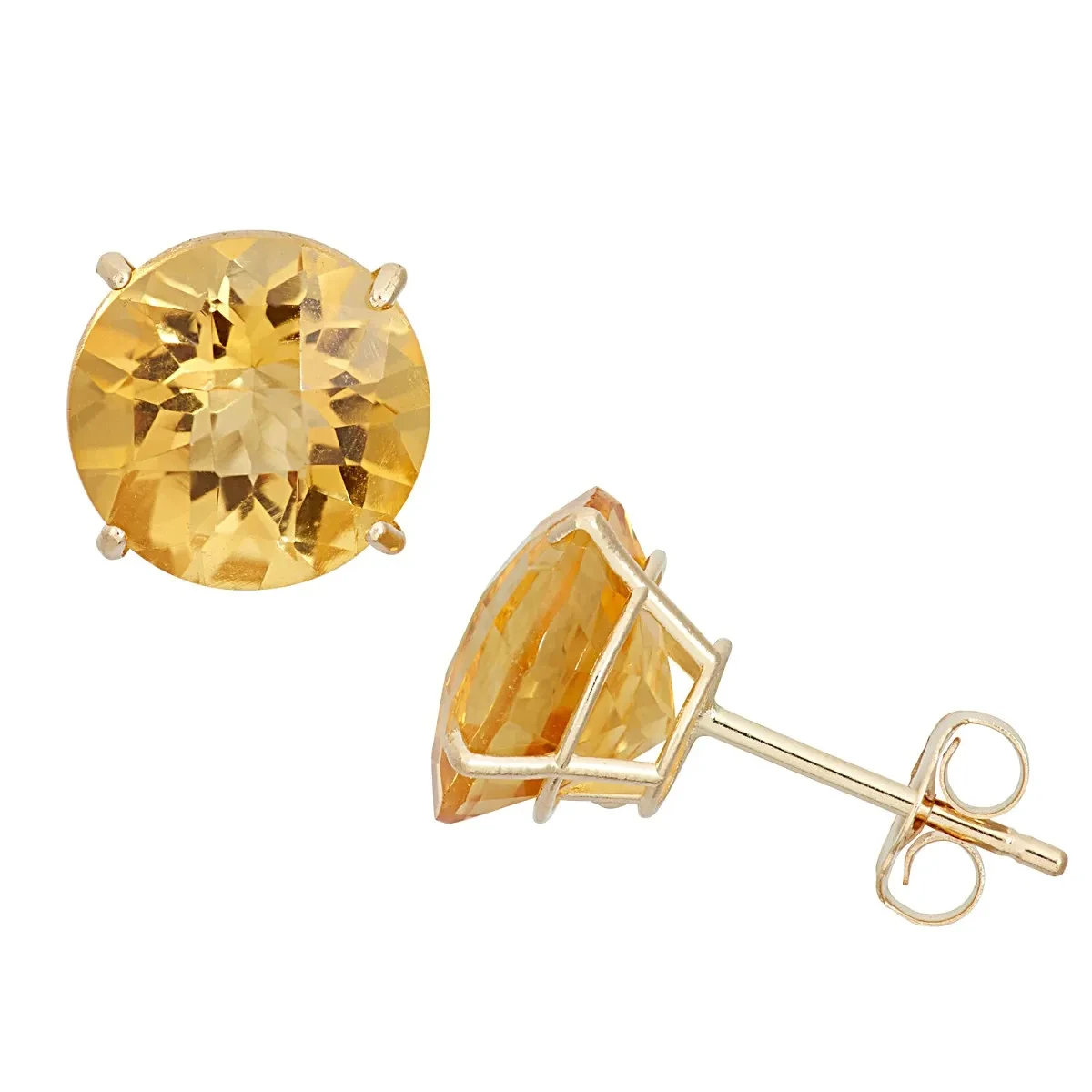V3 Jewelry Yellow Gold with Natural Citrine Stud Earring