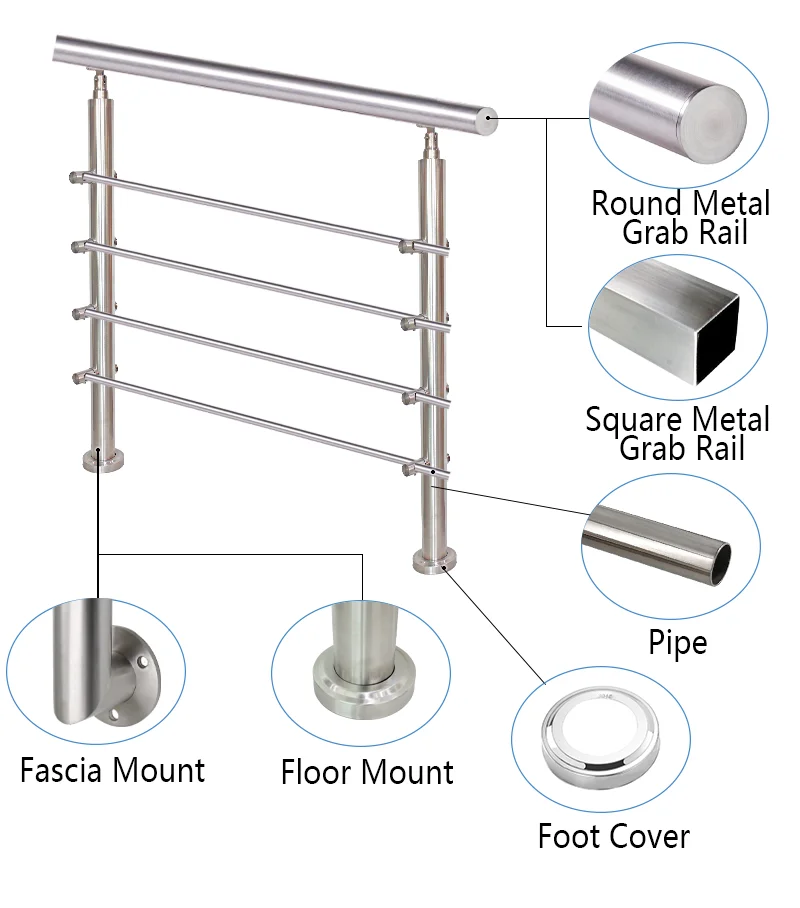 Stainless Steel Tensioner Cable Railing Systems Rod Bar Railing Round ...