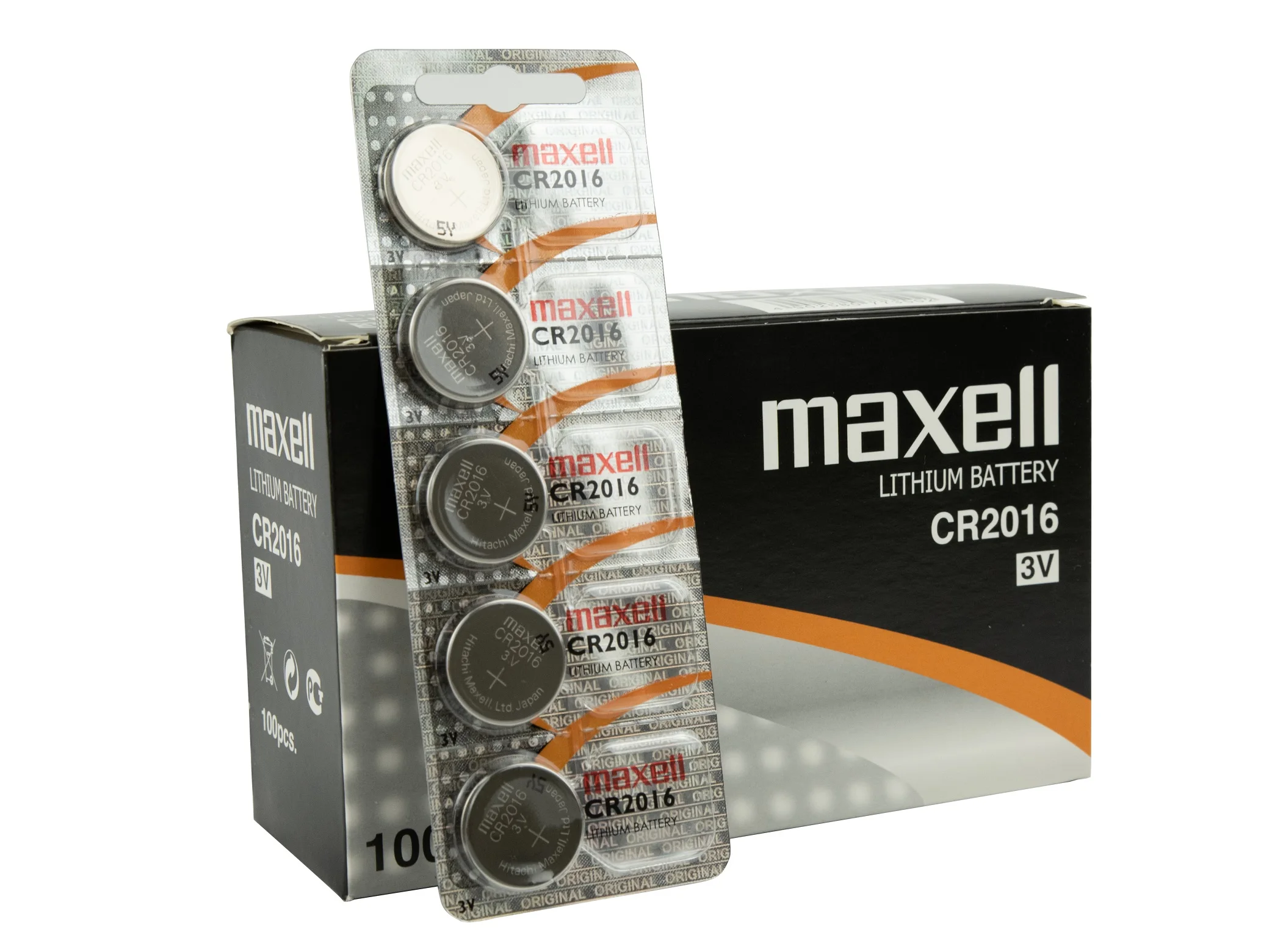 Pack 5 pilas CR2016 Maxell Lithium 