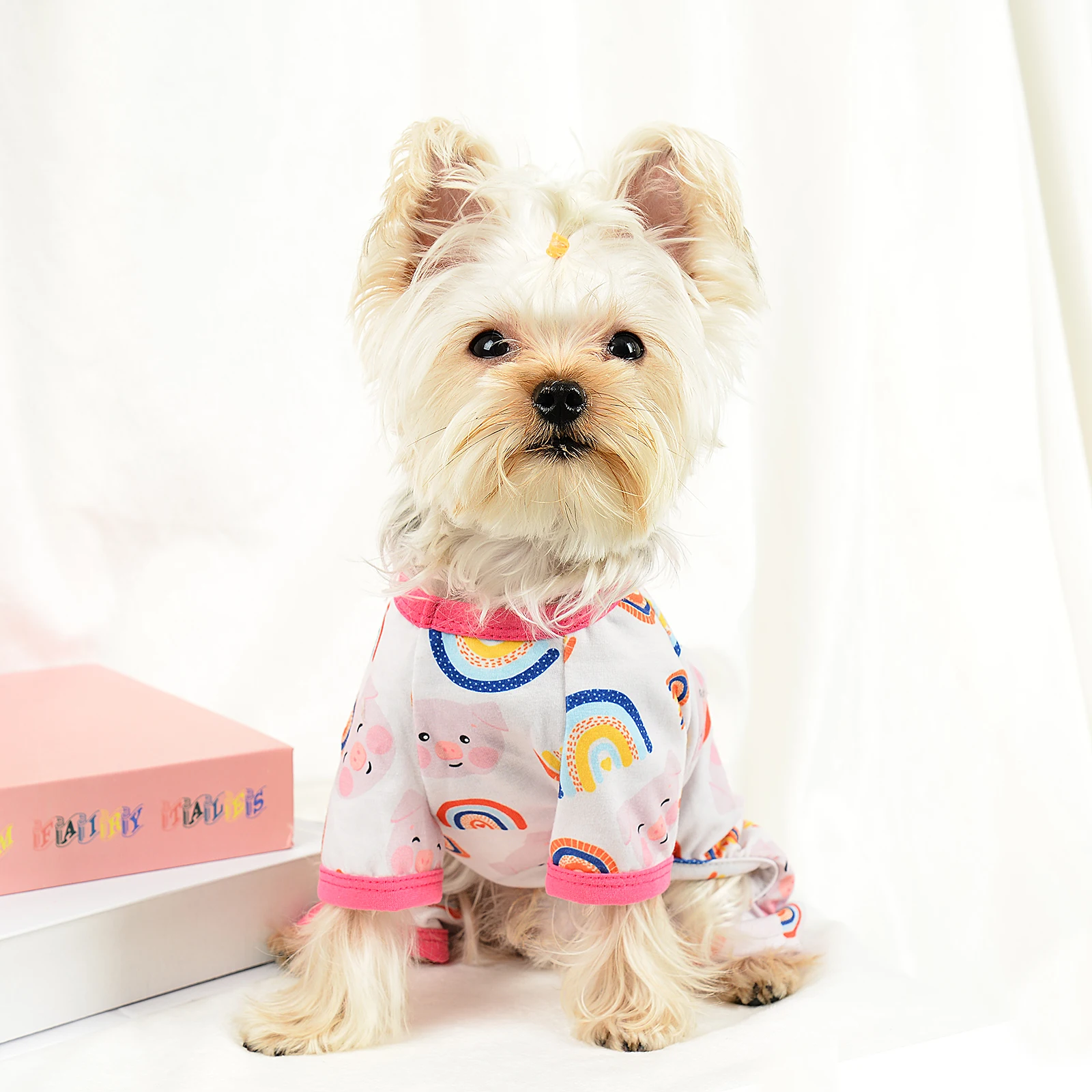 Korea Designer Trending Pink Luxury Summer Cool Shirt Pet Apparel