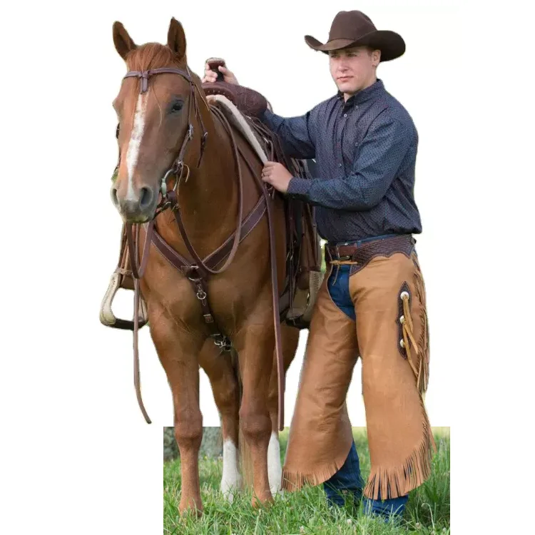 Leather Horse Racing Products Cowboy Western Chaps Floral Yoke Other