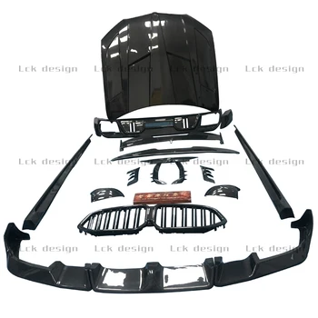 Carbon Fiber For BMW G06 F96 X6M LD Design Body Kit Front Bumper Lip Rear Diffuser Spoiler Exhaust Tip Side Skirt Engine Cover