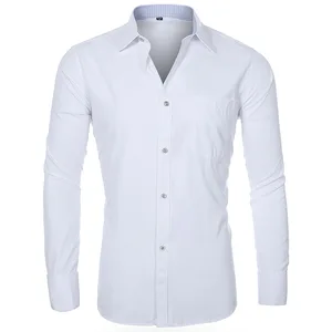 Casual Business Spring/Summer French Cuff Anti-wrinkle Plus Size Slim Long-sleeved Men's Shirt