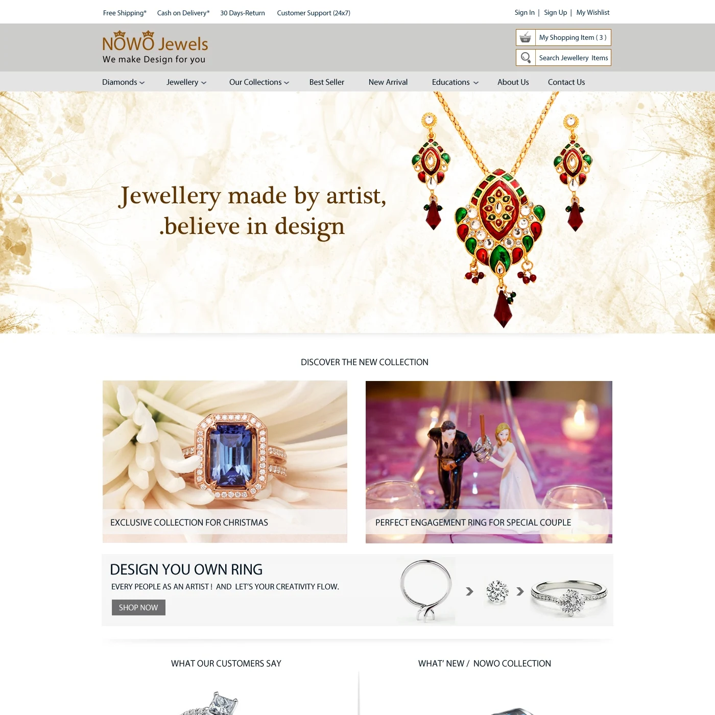 ECommerce Online Shopping Website Design & Web Development for Artificial Jewelry Shop Prestashop Theme Magento Template Builder