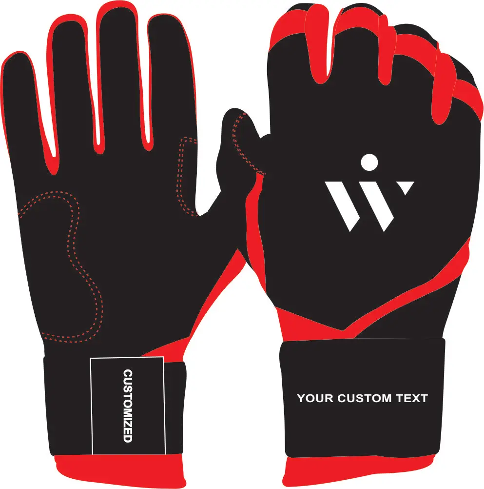 Professional Long Cuff Goatskin Digital Leather Baseball Batting Gloves