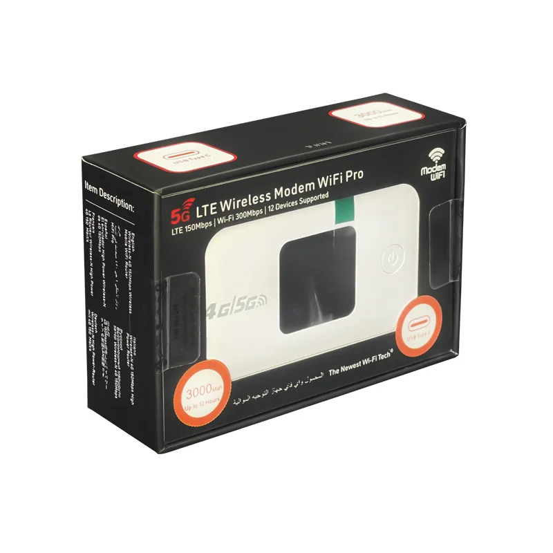 4G Mifi Pocket Wifi Modem - 3000mah Battery & SIM Card Slot