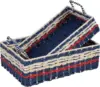 Navy Blue, Red, and Cream/Beige (Multi-Color)
