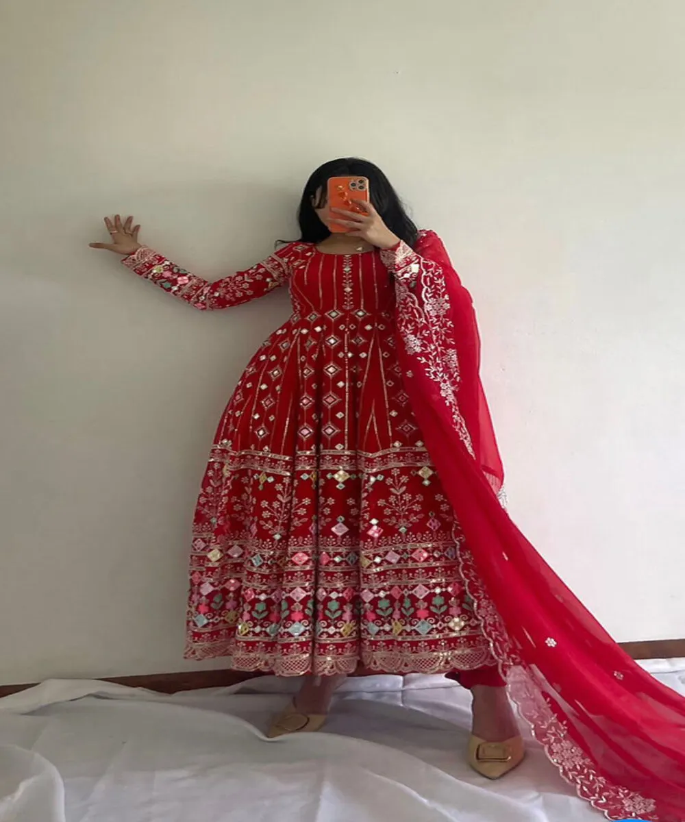 knee length dresses for ladies Girls Traditional Gujarati Garba Dandiya Dance Costume (Chaniya, Choli –  The Dance Bible main image 1